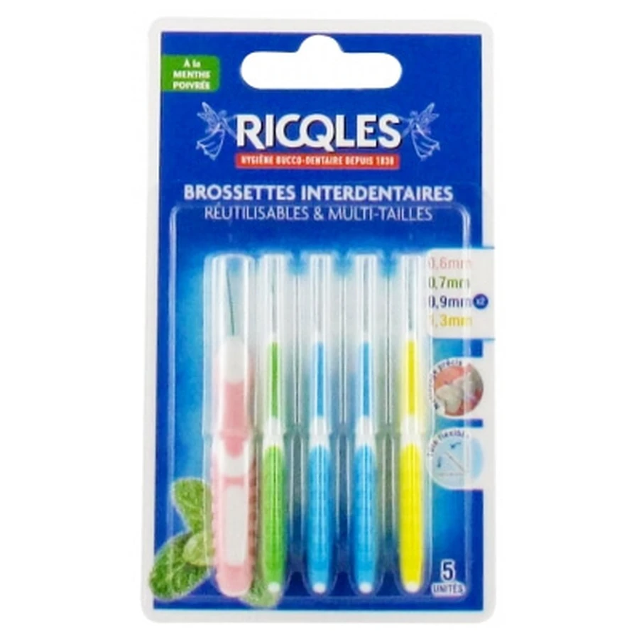 Ricqlès: 5 cepillos interdentales reutilizables de distintos tamaños