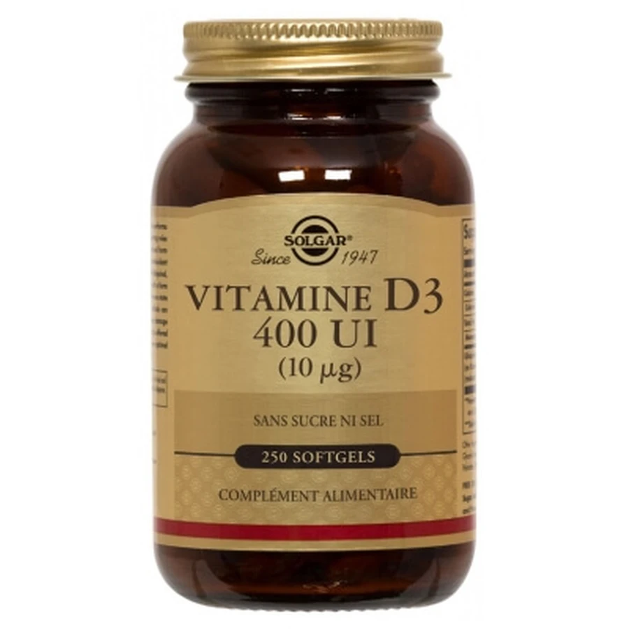 Solgar Vitamine D3 400 UI (10mcg) 250 Gélules