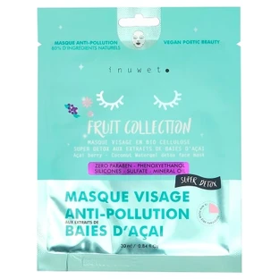 Mascarilla facial anticontaminación con bayas de acai de la colección Inuwet Fruit, 30 ml