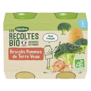 Blédina Bio-oogst: Broccoli en aardappelen, biologisch, voor baby’s vanaf 6 maanden, 2 potjes
