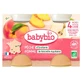 Babybio Melocotón y manzana, a partir de los 4 meses, ecológico, 2 tarros de 130 g