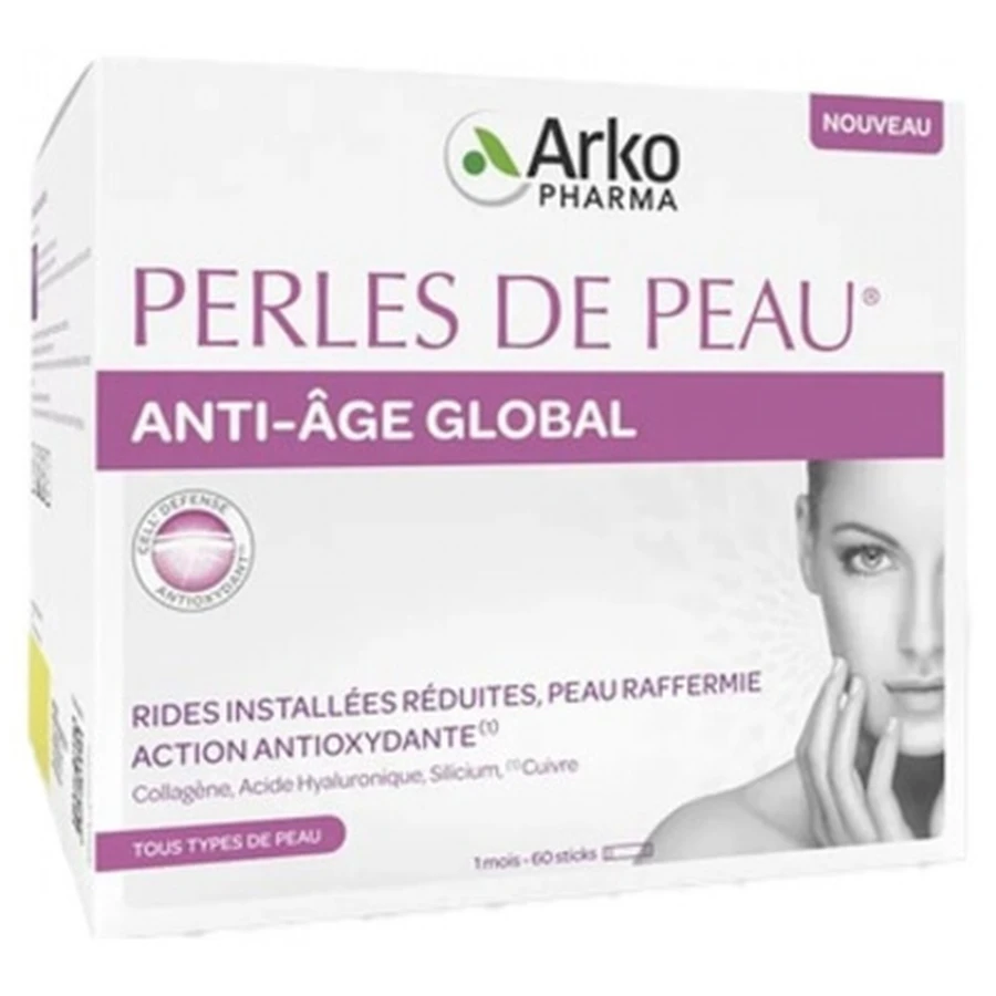 Arkopharma Global Anti-Aging Skin Pearls, 60 sticks
