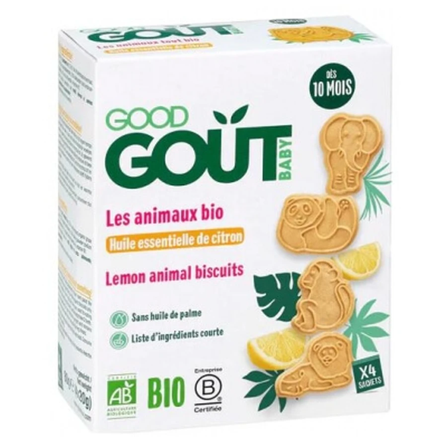 Good Goût Animals with Lemon Essential Oil, For Babies 10 Months and Up, Organic, 80 g