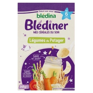 Blédina Blédîner Avondontbijtgranen met groenten uit de tuin, voor baby’s vanaf 6 maanden, 240 g