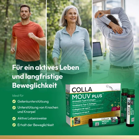 CollaMouv Plus Colágeno, Glucosamina y Condroitina (Bebida concentrada) 14 x 25 ml, BHW Bayerische Heilmittel