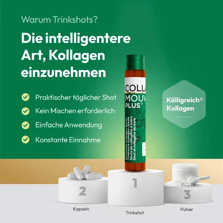 CollaMouv Plus Colágeno, Glucosamina y Condroitina (Bebida concentrada) 14 x 25 ml, BHW Bayerische Heilmittel
