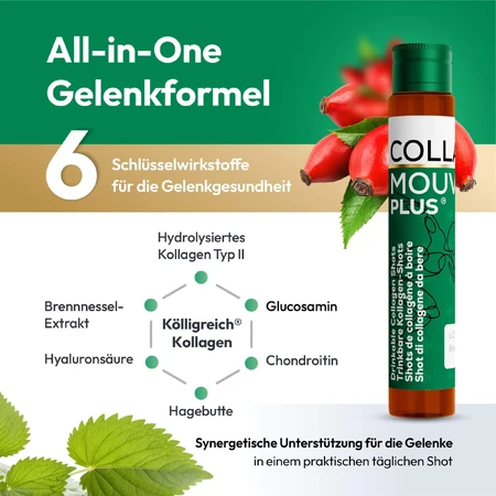 CollaMouv Plus – Kollagen, Glucosamin und Chondroitin – Drink-Shot, 30 x 25 ml, BHW Bayerische Heilmittel