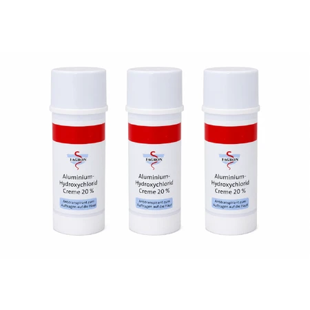 Crema de clorhidrato de aluminio al 20 %, Fagron, 3 x 50 ml