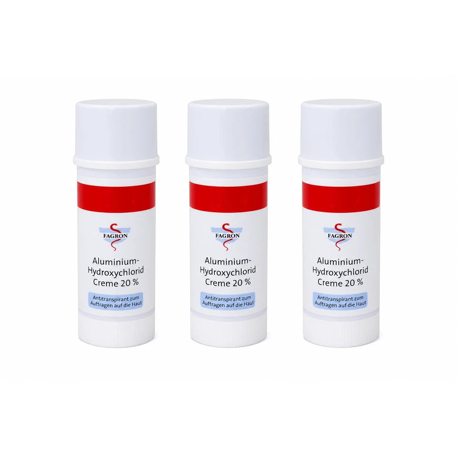 Crema de clorhidrato de aluminio al 20 %, Fagron, 3 x 50 ml