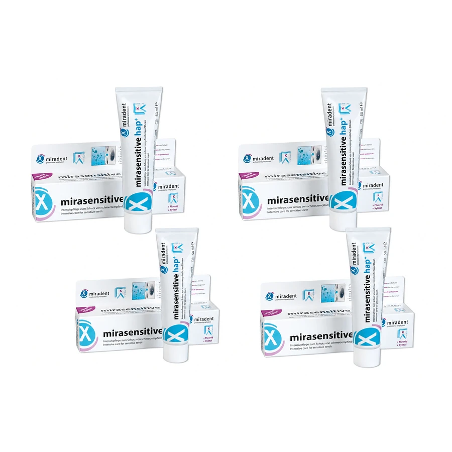 Miradent Mirasensitive Hap+ tandpasta, 4 x 50 ml