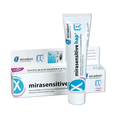 Miradent Mirasensitive Hap+ tandpasta, 4 x 50 ml