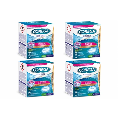 Corega Tabs Intensieve reiniger, 4 verpakkingen van 108 tabletten