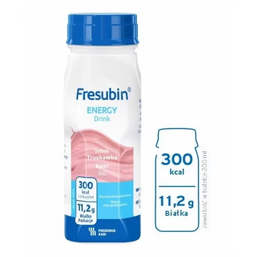 Fresubin Energy Fibre, boisson énergétique à la fraise, 4 x 200 ml, Fresenius Kabi