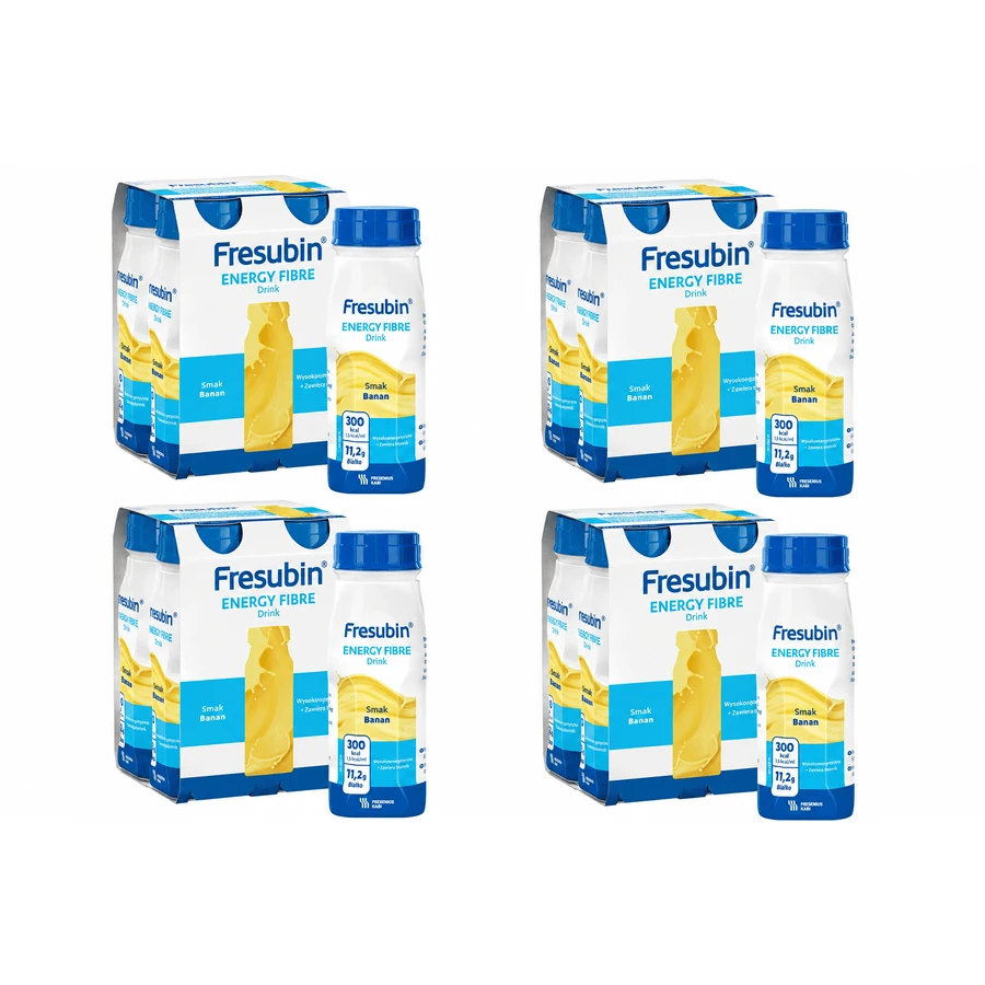 Fresubin Energy Fibre, bebida energética con sabor a plátano, 16 x 200 ml, Fresenius Kabi
