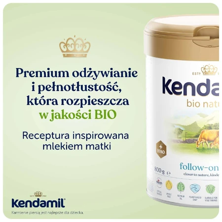 Kendamil Bio Nature 2 HMO+, 6 months and older, 3x800 g, Kendal Nutricare
