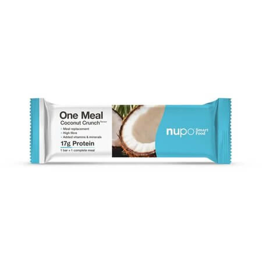 One Meal Coconut Crunch Coconut-Flavored Bar, 60 g, Nupo