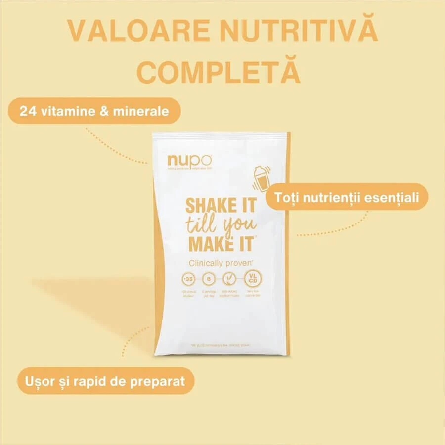 Diet Shake Mango and Vanilla Flavored Shake, 12 packets, Nupo