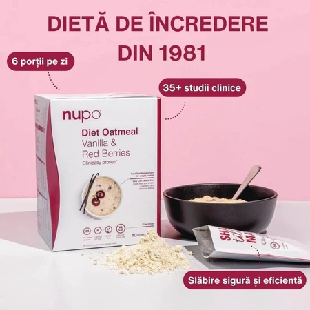 Copos de avena light con frutos del bosque y vainilla, 12 sobres de 32 g, Nupo