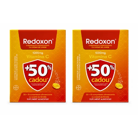 Redoxon with Vitamin C, 1000 mg, 2 x 45 effervescent tablets, Lemon, Bayer