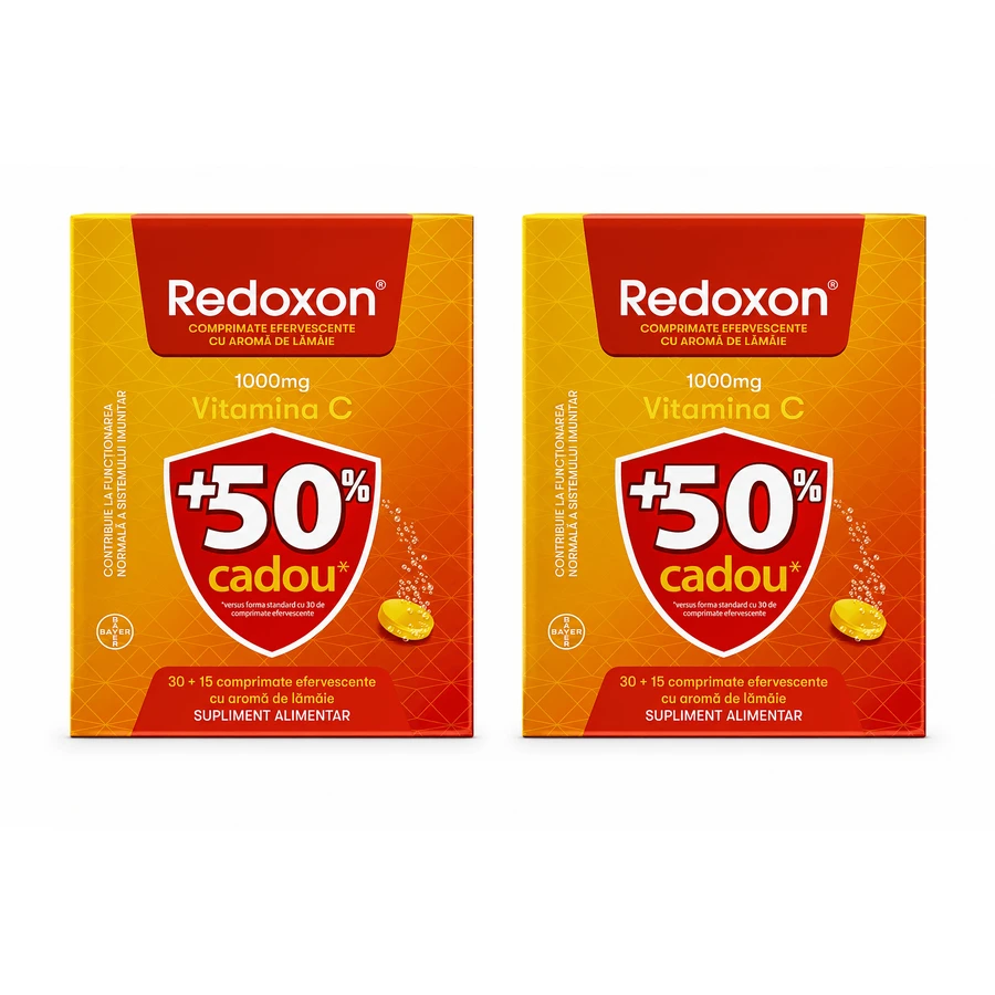 Redoxon with Vitamin C, 1000 mg, 2 x 45 effervescent tablets, Lemon, Bayer
