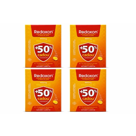 Redoxon with Vitamin C, 1000 mg, 4 x 45 effervescent tablets, Lemon, Bayer