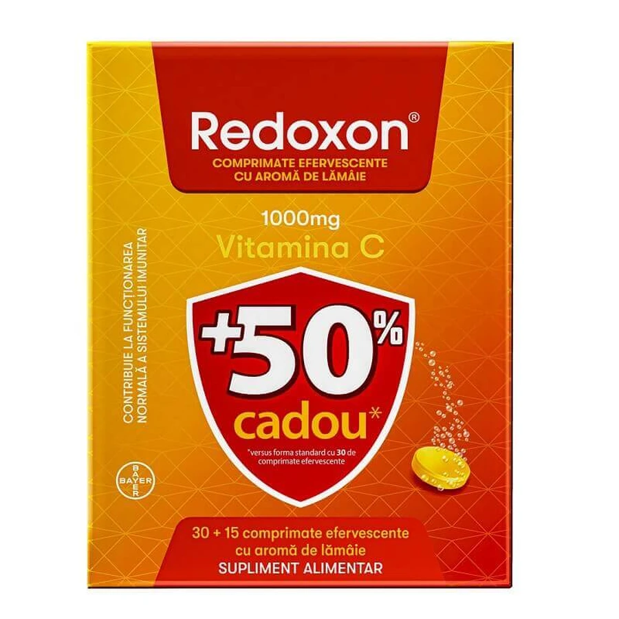 Redoxon with Vitamin C, 1000 mg, 4 x 45 effervescent tablets, Lemon, Bayer