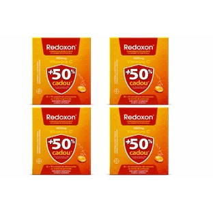 Redoxon con vitamina C, 1000 mg, 4 x 45 comprimidos efervescentes, sabor a naranja, Bayer
