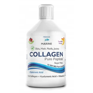 Colágeno marino hidrolizado líquido de los tipos 1 y 3, 10 000 mg, 500 ml, Swedish Nutra