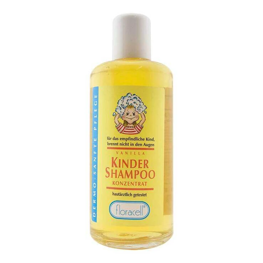 Shampoing pour enfants à la vanille, flacon en verre Floracell, 200 ml de shampoing