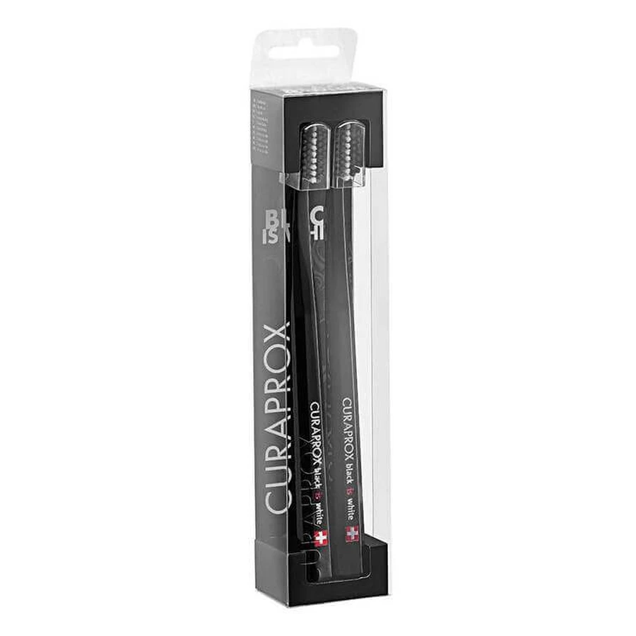 Black IS White Toothbrush Set, black/black, 2-pack