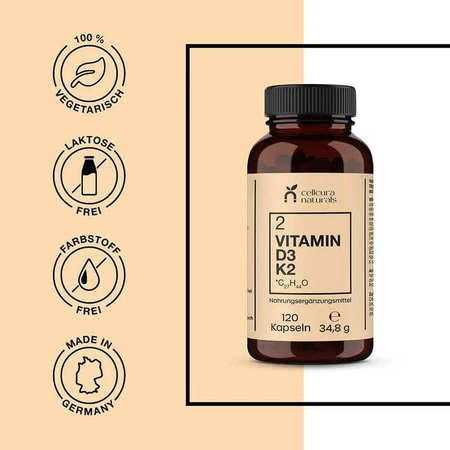 Vitamine D3 + K2-capsules, 120 capsules