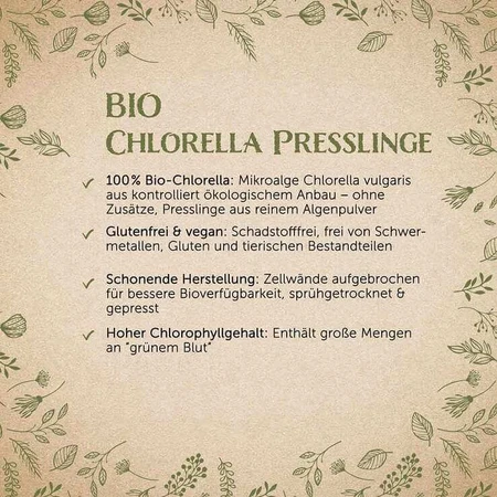 Biologische Chlorella-tabletten van Erdling, 220 tabletten