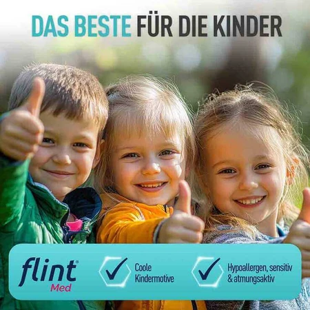 Flint Med Children's Bandages, 13x22mm, Hypoallergenic, Sensitive, 12 Bandages