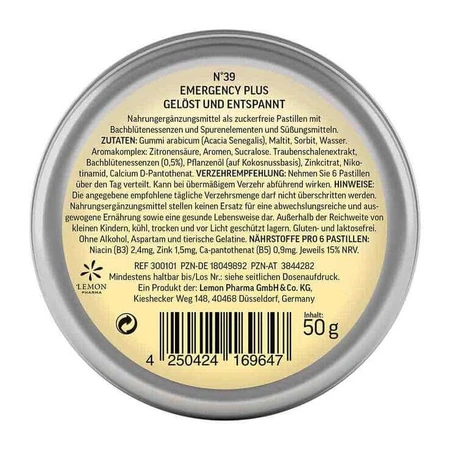 Bach Flower No. 39 Lozenges Plus, 50 g of lozenges