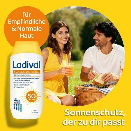 Ladival Lotion voor de gevoelige en normale huid SPF 50+, 2x200 ml lotion