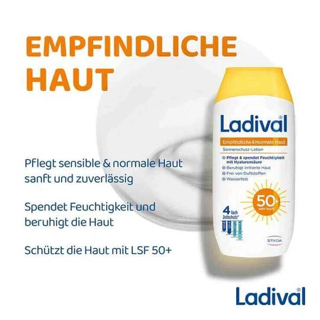 Ladival Lotion voor de gevoelige en normale huid SPF 50+, 2x200 ml lotion