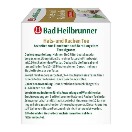Bad Heilbrunner keel- en keelthee-filtertutjes, 8 x 1,75 g filtertutjes
