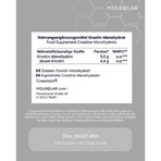 Moleqlar Creatina monohidrato en polvo, 300 g de polvo