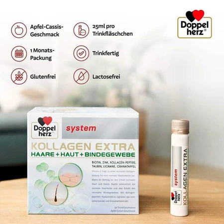 Doppelherz Collagen Extra System, ampoules buvables, 2 boîtes de 30 ampoules buvables