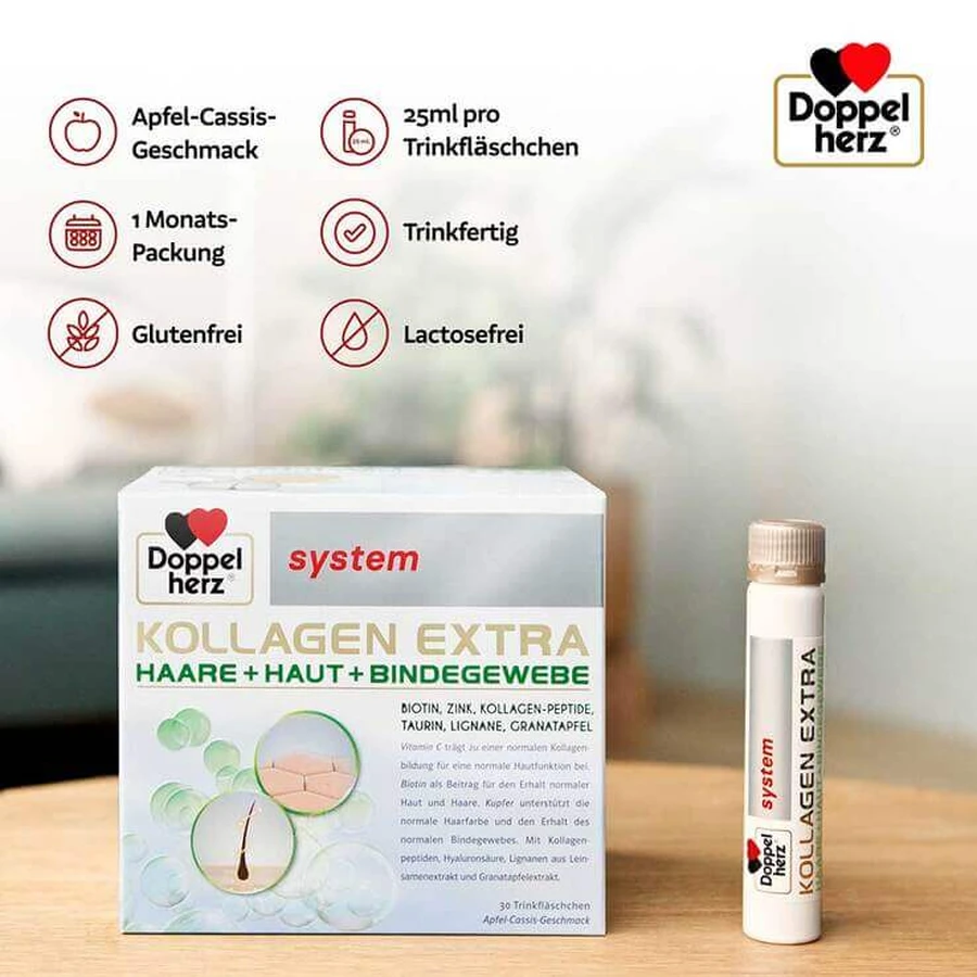 Doppelherz Collagen Extra System, ampoules buvables, 2 boîtes de 30 ampoules buvables