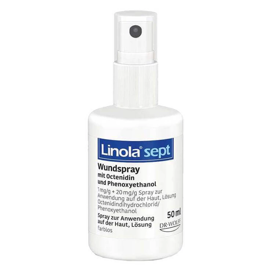 Linola sept, spray para heridas, solución de 50 ml