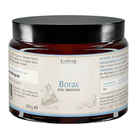 Boraxpoeder, natriumtetraboraat, puur, veganistisch, Erdling, 380 g poeder