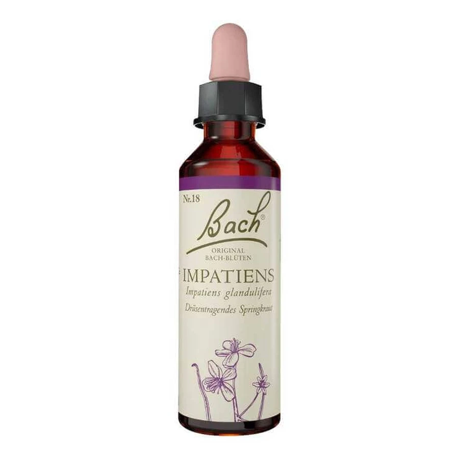Bachbloesemremedies Original 18 Impatiens druppels, flesje van 10 ml