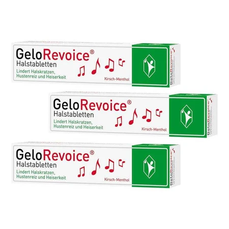 GeloRevoice kersen-menthol keelpastilles tegen heesheid en stemverlies, 3 x 20 pastilles