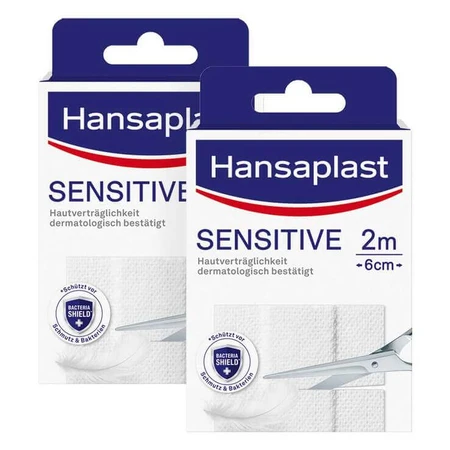 Apósitos hipoalergénicos Hansaplast Sensitive, 6 cm x 2 m, 2 apósitos