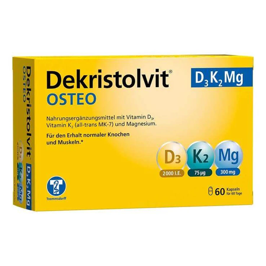 Dekristolvit Osteo D3K2 Mg Capsules, 60 capsules