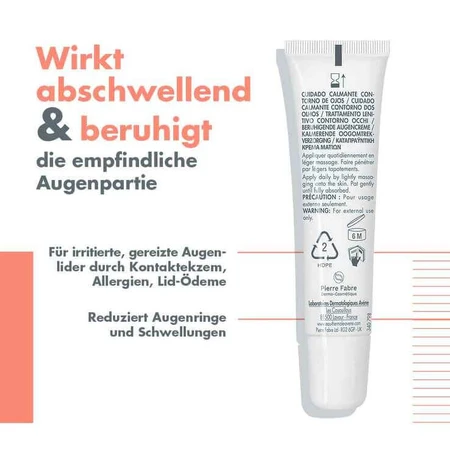 Crema calmante para el contorno de los ojos de Avene, 2 x 15 ml de crema para el contorno de los ojos