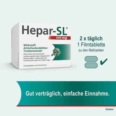 Hepar-SL® 640 mg, comprimidos recubiertos con película, 20 comprimidos recubiertos con película