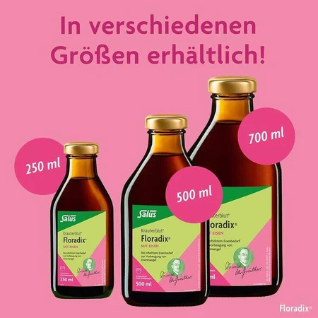 Floradix con hierro, solución oral, 700 ml de solución oral