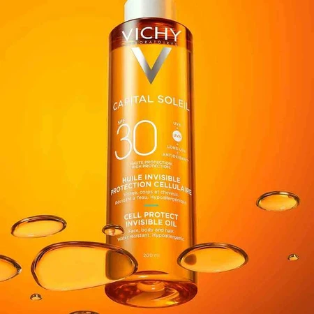 Vichy Capital Soleil Cell Protect Huile SPF 30, 2 x 200 ml d'huile
